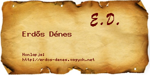 Erdős Dénes névjegykártya